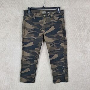 Soho Jeans Womens‎ 2 Crosby Slim Leg Crop Mid Rise Camouflage Denim Stretch
